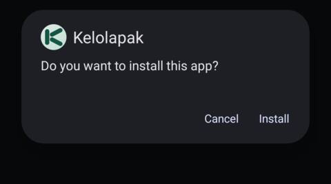 Dialog Kelolapak: Do you want to install this app?